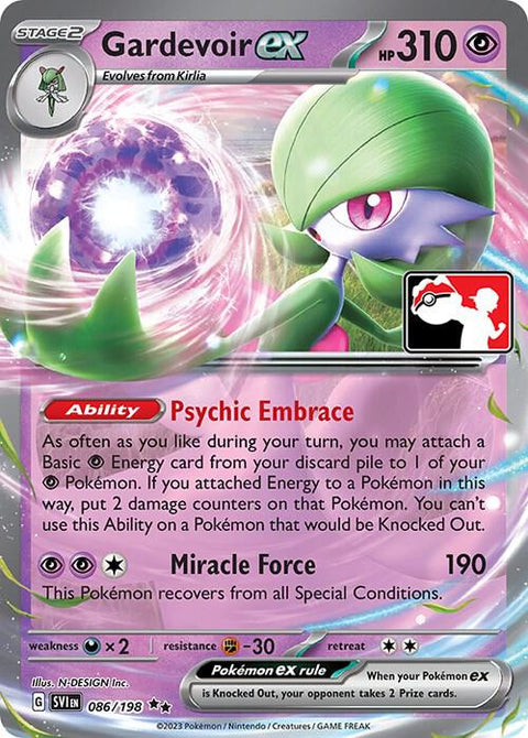 Gardevoir ex - 086/198 - Prize Pack Series Four — Play! Pokémon stamped prize pack card