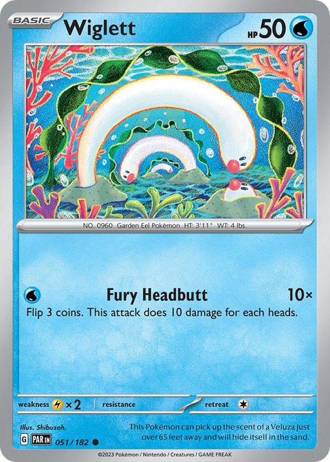 Wiglett 51 Paradox Rift Pokémon card