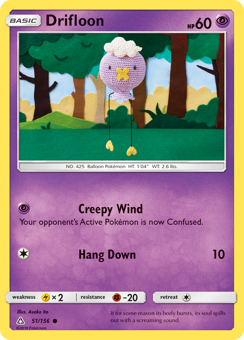 Drifloon 51 Ultra Prism Pokémon card