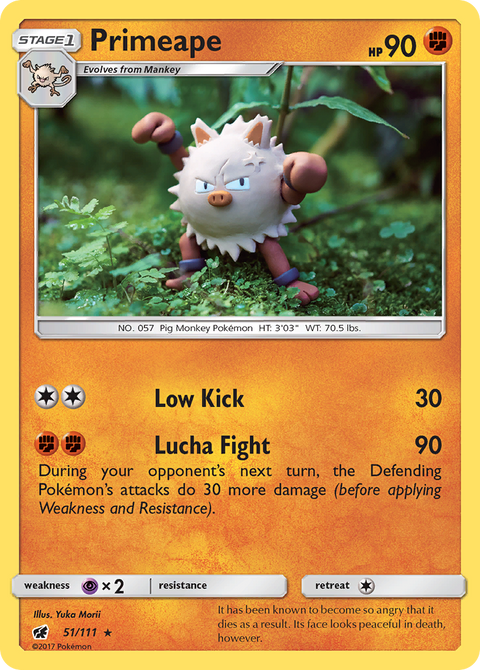 Primeape 51 Crimson Invasion Pokémon card