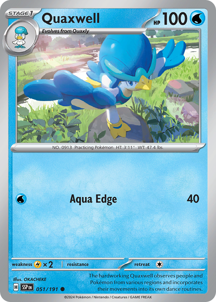 Quaxwell 51 Surging Sparks Pokémon card