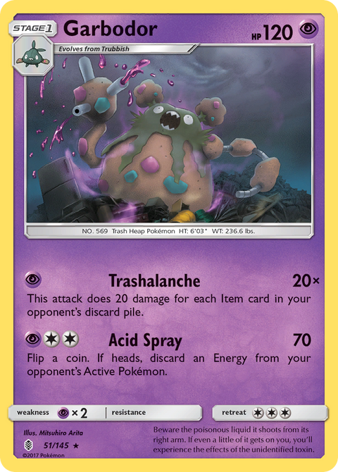 Garbodor 51 Guardians Rising Pokémon card