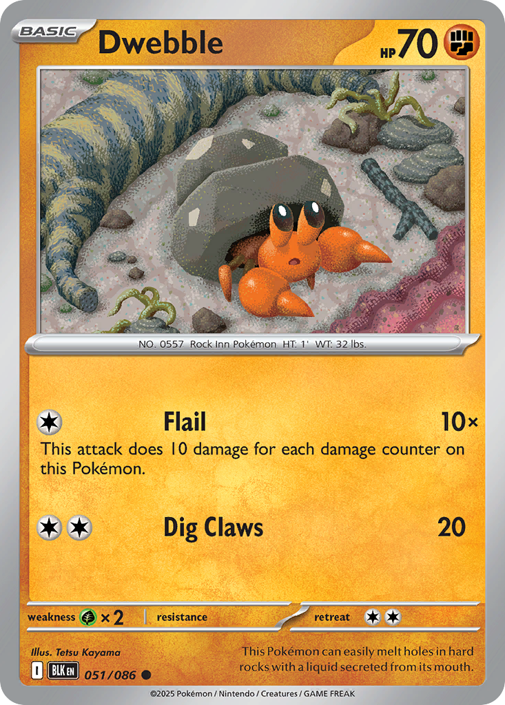 Dwebble 51 Black Bolt Pokémon card