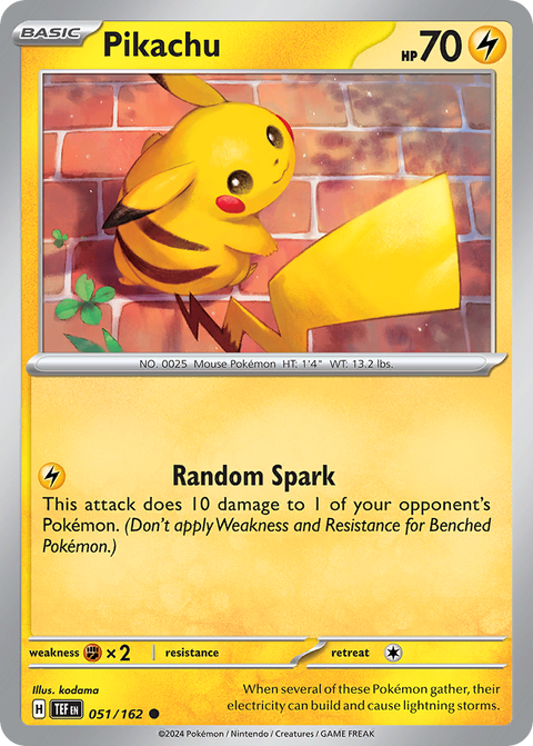 Pikachu 51 Temporal Forces Pokémon card