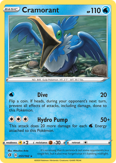 Cramorant 51 Rebel Clash Pokémon card
