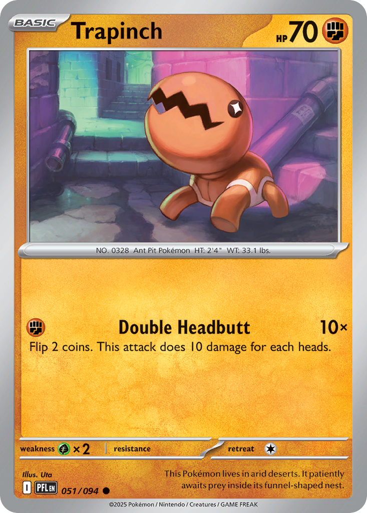 Trapinch 51 Phantasmal Flames Pokémon card