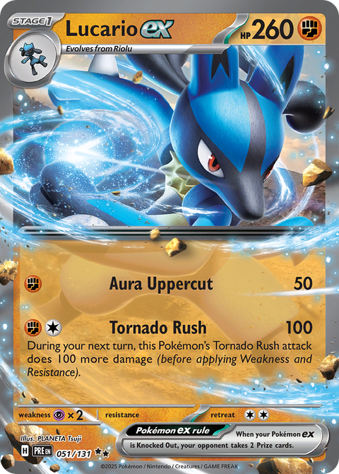 Lucario ex 51 Prismatic Evolutions Pokémon card
