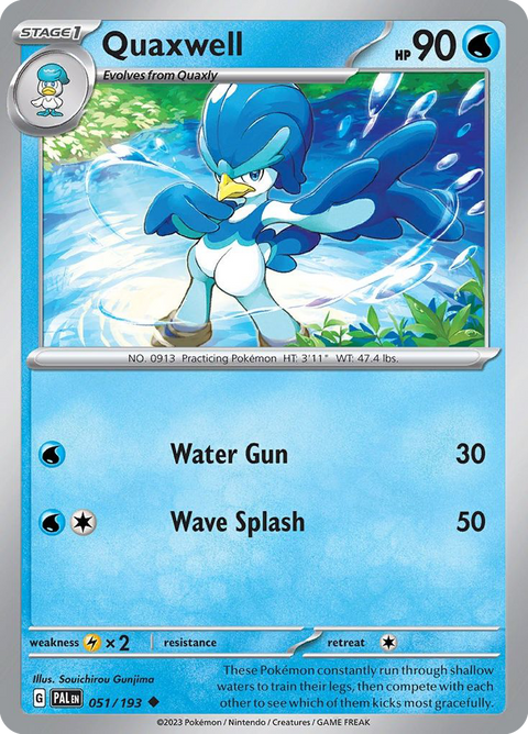 Quaxwell 51 Paldea Evolved Pokémon card