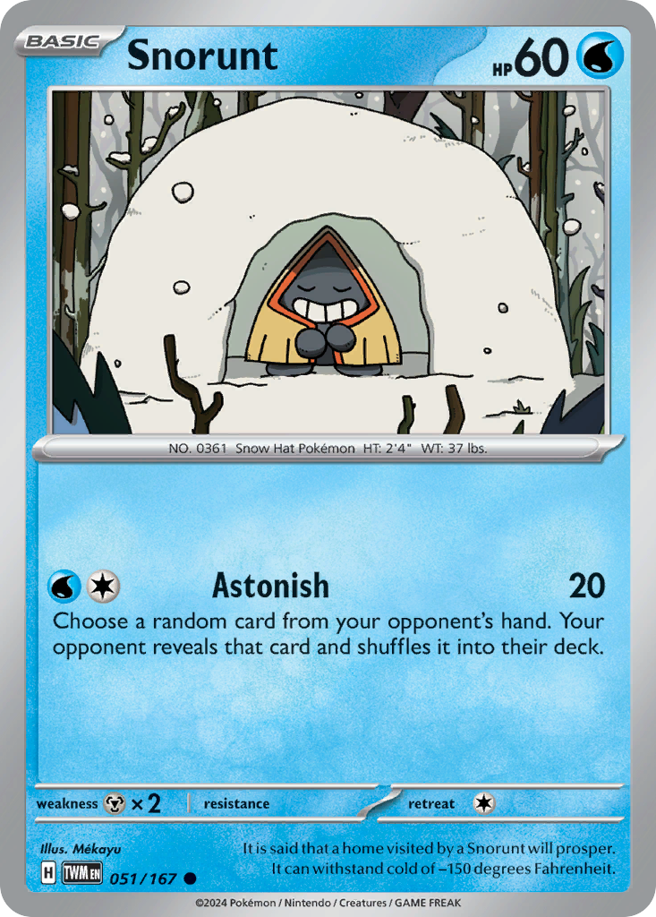 Snorunt 51 Twilight Masquerade Pokémon card