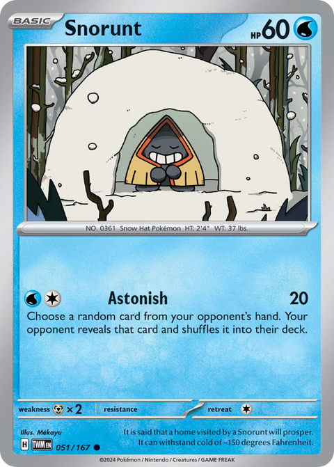 Snorunt 51 Twilight Masquerade Pokémon card