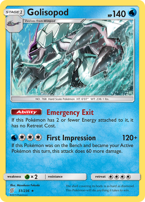 Golisopod 51 Unified Minds Pokémon card