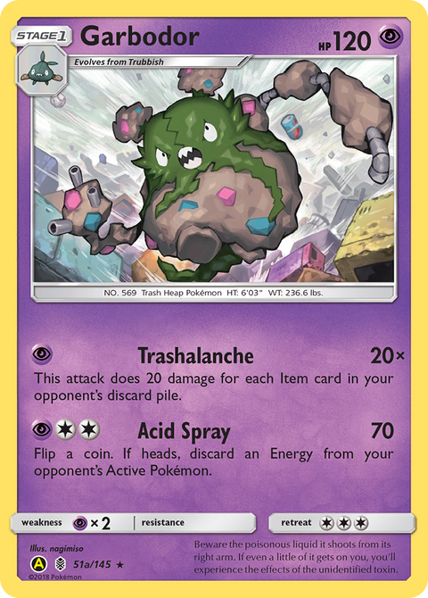 Garbodor 51a Guardians Rising Pokémon card