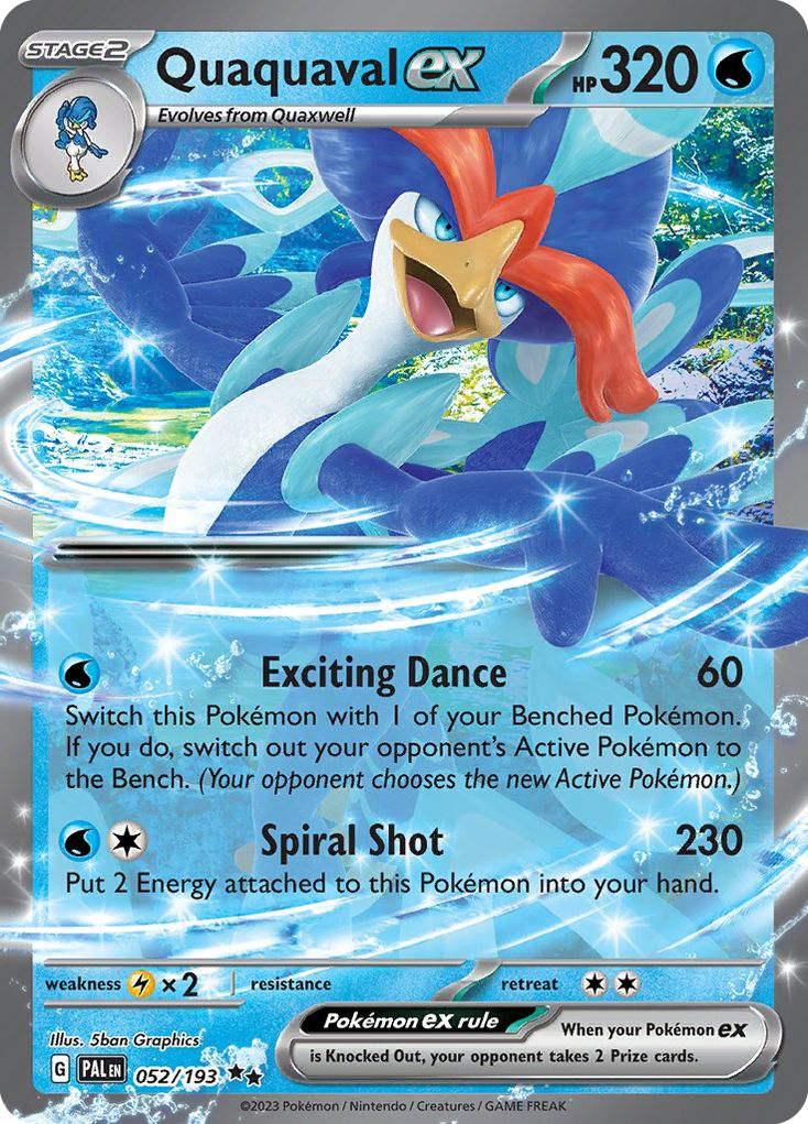 Quaquaval ex 52 Paldea Evolved Pokémon card