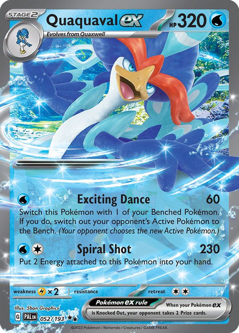 Quaquaval ex 52 Paldea Evolved Pokémon card