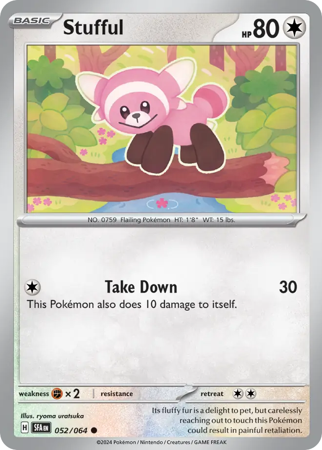 Stufful 52 Shrouded Fable Pokémon card