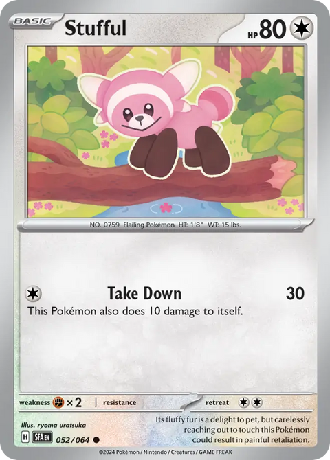 Stufful 52 Shrouded Fable Pokémon card