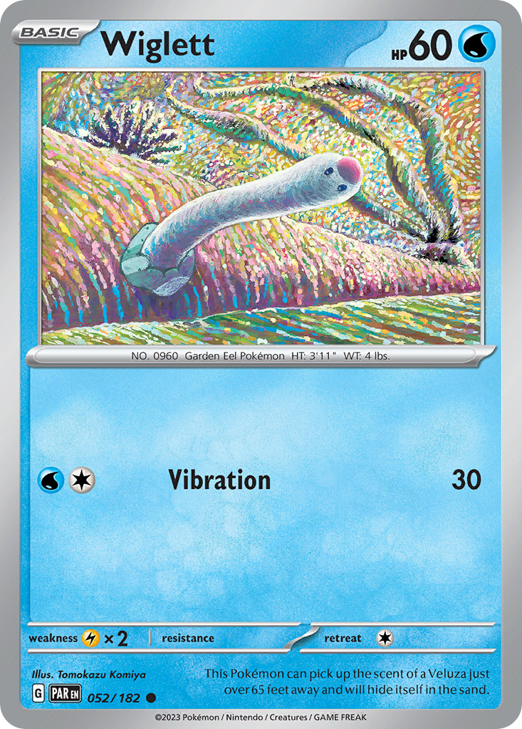 Wiglett 52 Paradox Rift Pokémon card