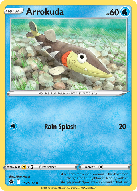 Arrokuda 52 Rebel Clash Pokémon card