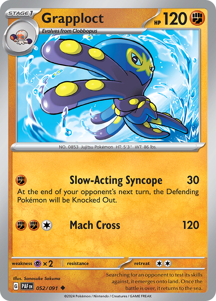 Grapploct 52 Paldean Fates Pokémon card
