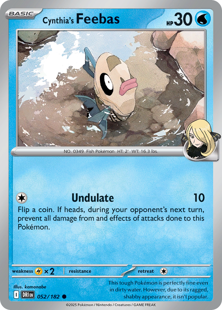 Cynthia's Feebas 52 Destined Rivals Pokémon card