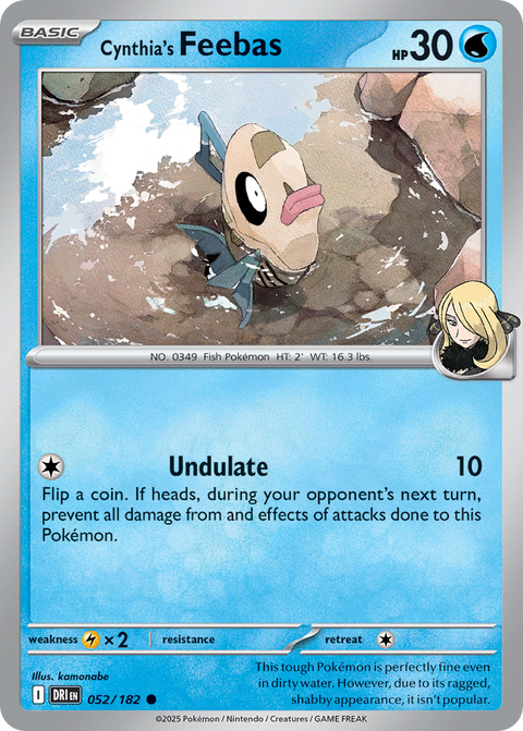 Cynthia's Feebas 52 Destined Rivals Pokémon card