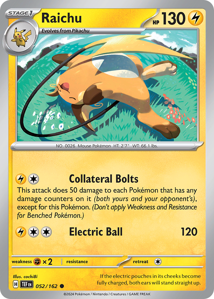 Raichu 52 Temporal Forces Pokémon card
