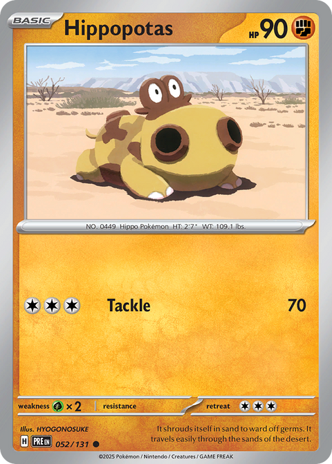 Hippopotas 52 Prismatic Evolutions Pokémon card