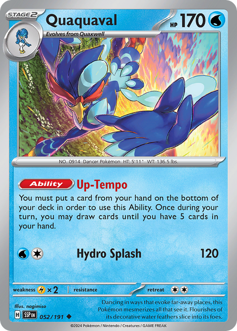 Quaquaval 52 Surging Sparks Pokémon card