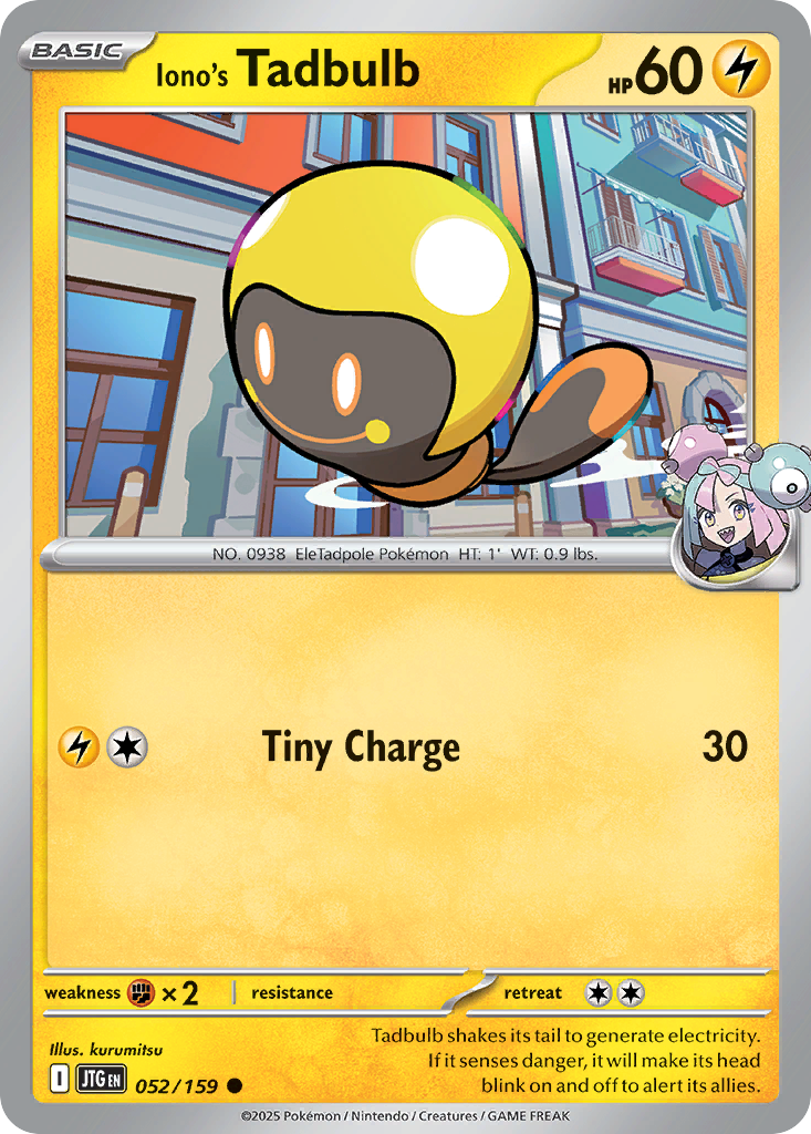 Iono's Tadbulb 52 Journey Together Pokémon card