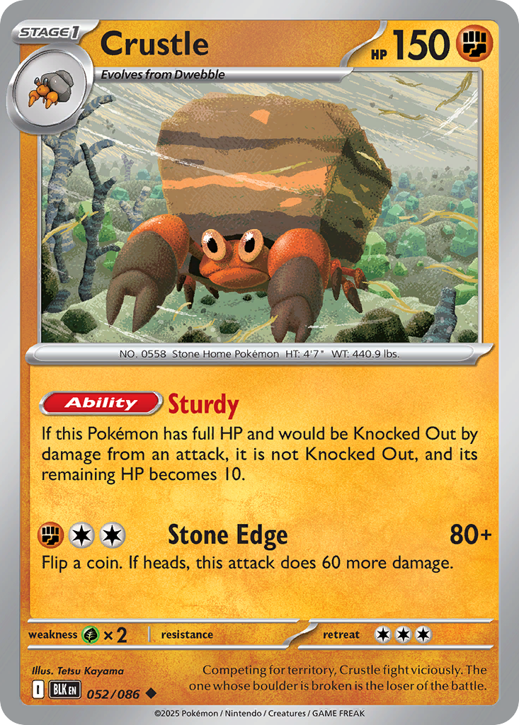 Crustle 52 Black Bolt Pokémon card