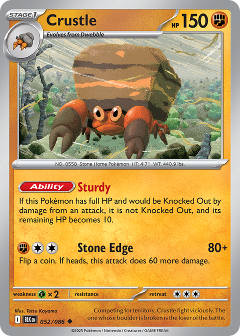 Crustle 52 Black Bolt Pokémon card