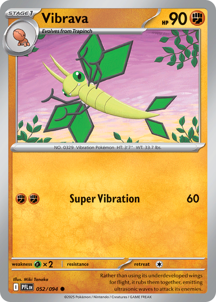 Vibrava 52 Phantasmal Flames Pokémon card