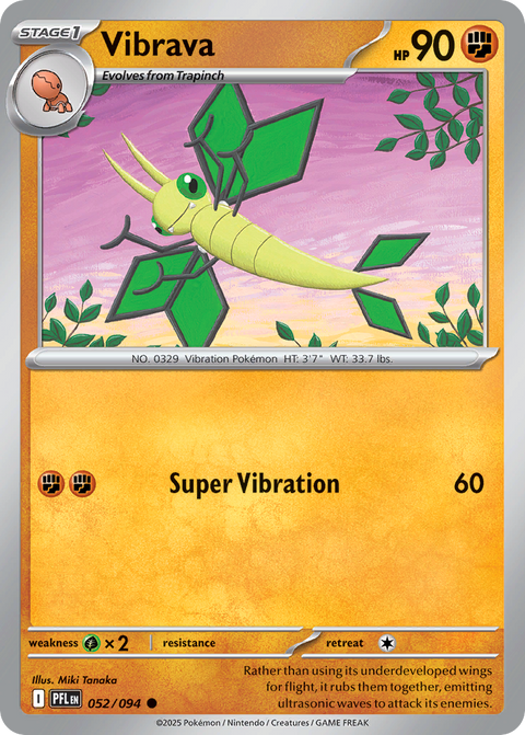 Vibrava 52 Phantasmal Flames Pokémon card