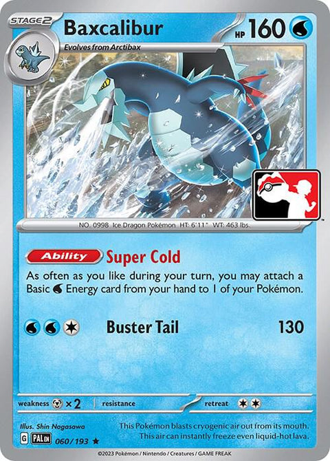 Baxcalibur - 060/193 - Prize Pack Series Five — Play! Pokémon stamped prize pack card