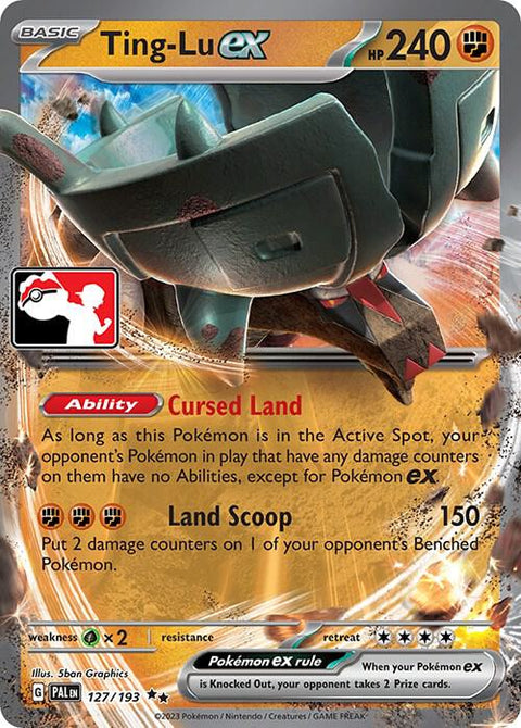 Ting-Lu ex - 127/193 - Prize Pack Series Four — Play! Pokémon stamped prize pack card