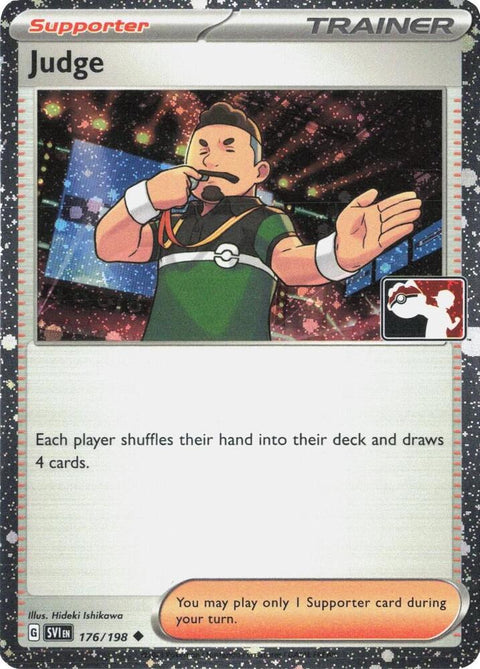 Judge - 176/198 - Prize Pack Series Five — Play! Pokémon stamped prize pack card