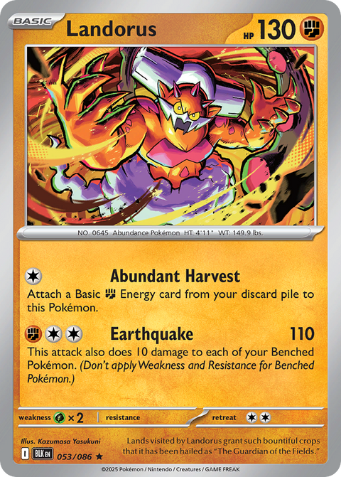 Landorus 53 Black Bolt Pokémon card