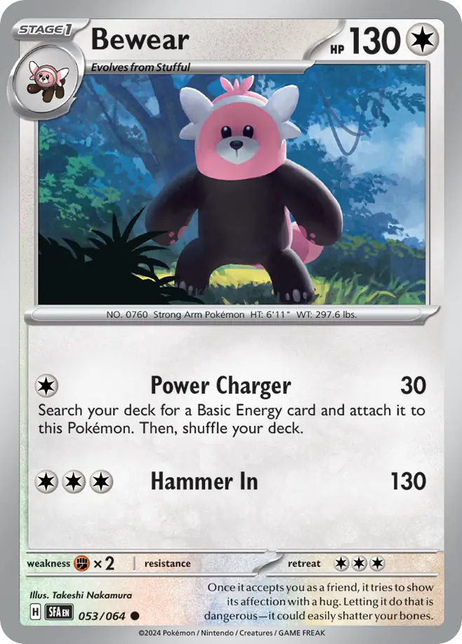 Bewear 53 Shrouded Fable Pokémon card