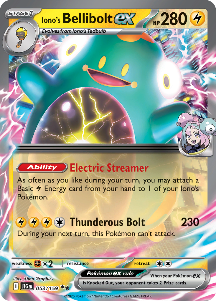 Iono's Bellibolt ex 53 Journey Together Pokémon card