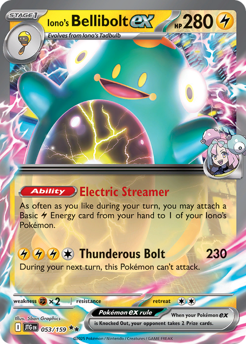 Iono's Bellibolt ex 53 Journey Together Pokémon card