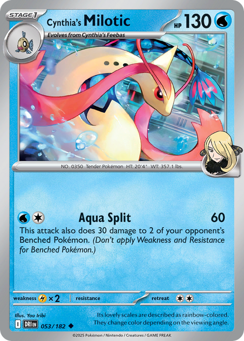 Cynthia's Milotic 53 Destined Rivals Pokémon card