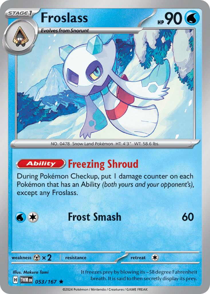 Froslass 53 Twilight Masquerade Pokémon card