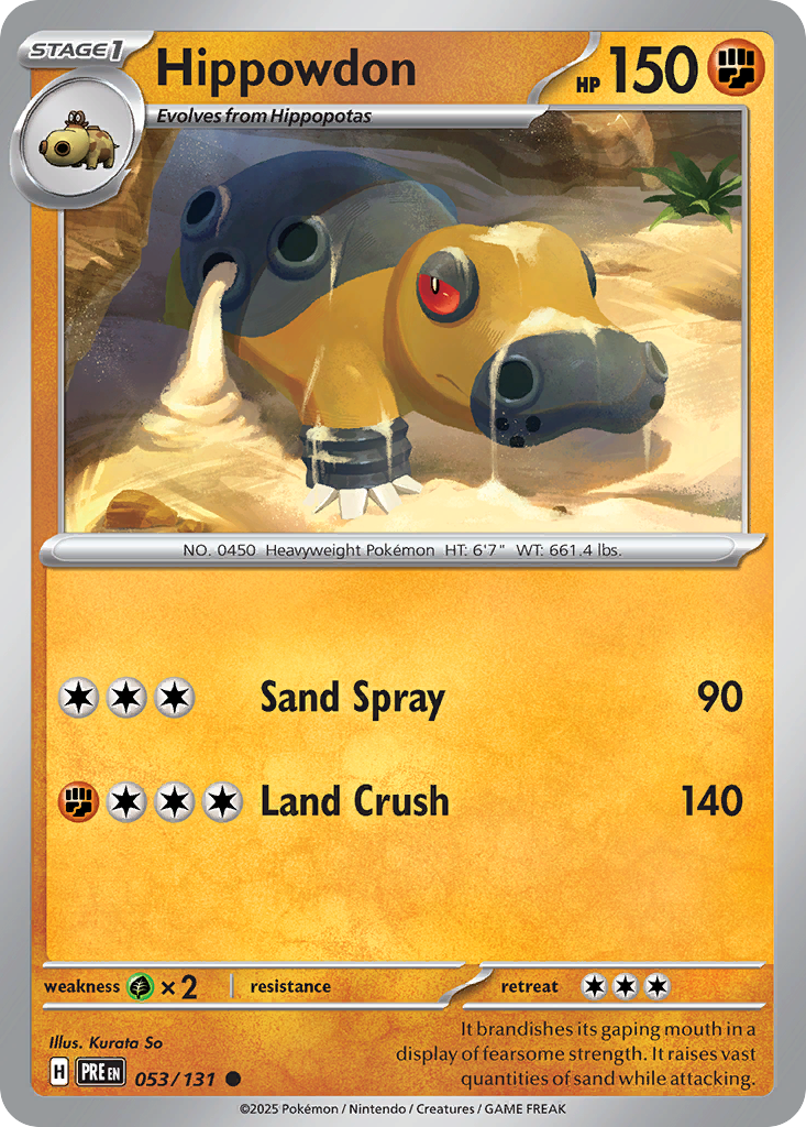 Hippowdon 53 Prismatic Evolutions Pokémon card