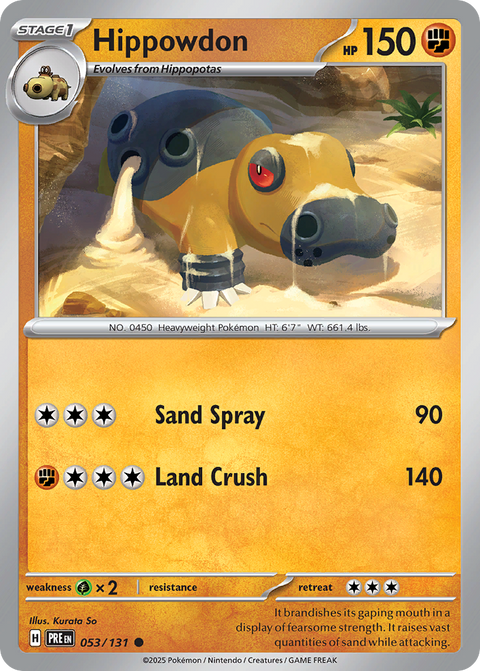 Hippowdon 53 Prismatic Evolutions Pokémon card
