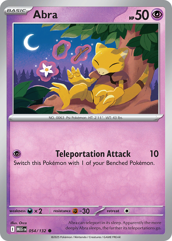 Abra 54 Mega Evolution Pokémon card