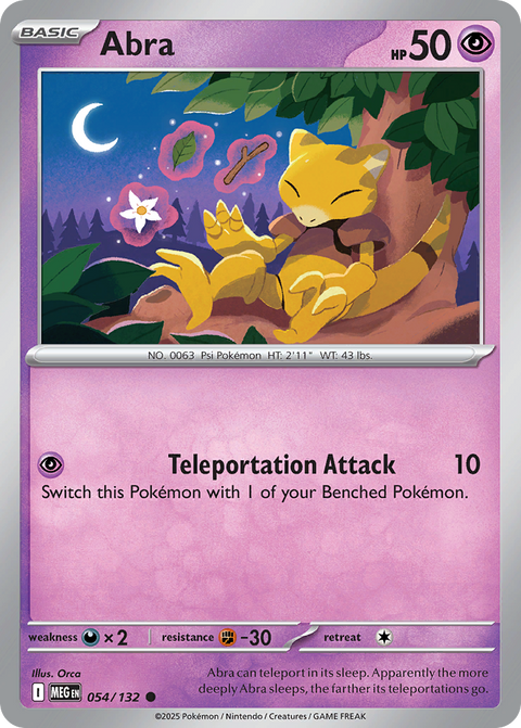 Abra 54 Mega Evolution Pokémon card