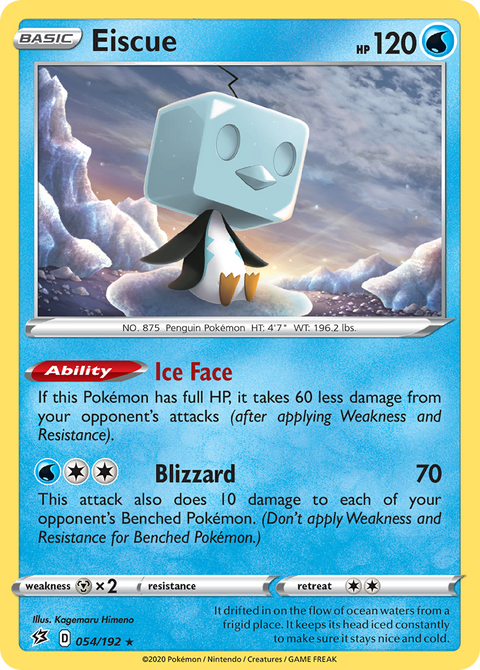 Eiscue 54 Rebel Clash Pokémon card