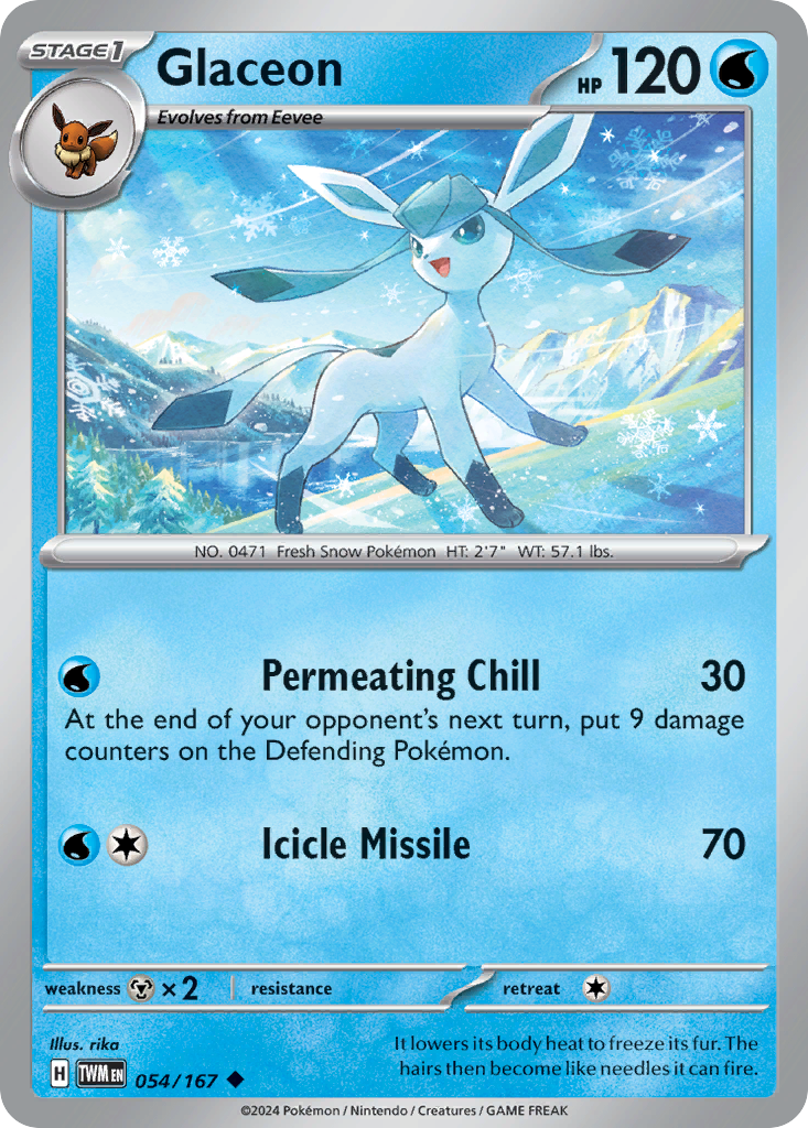 Glaceon 54 Twilight Masquerade Pokémon card
