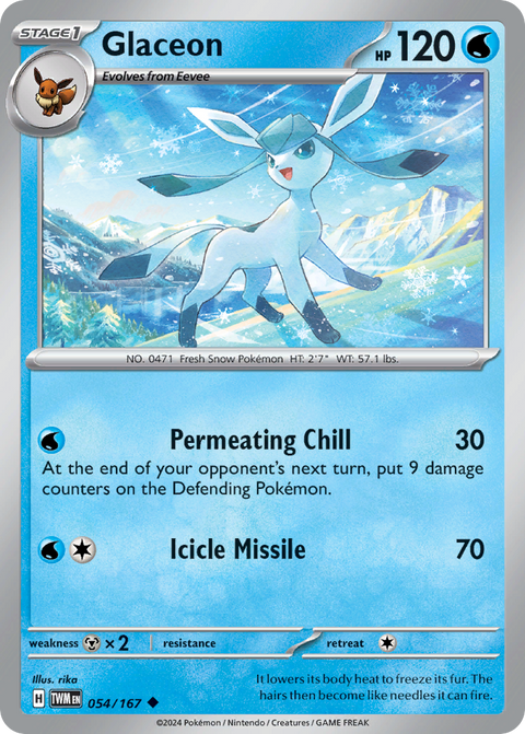 Glaceon 54 Twilight Masquerade Pokémon card