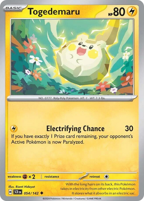 Togedemaru 54 Stellar Crown Pokémon card